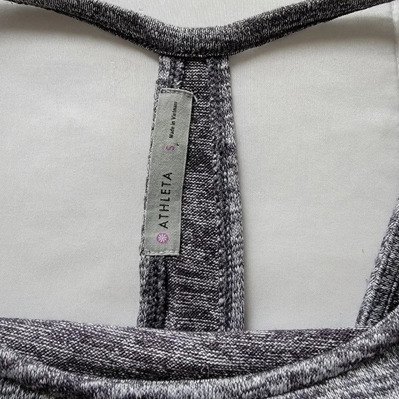 Athleta Pose Layered Cutout Back Tunic Top, Heathered Marled Gray, Size Small - Picture 6 of 8